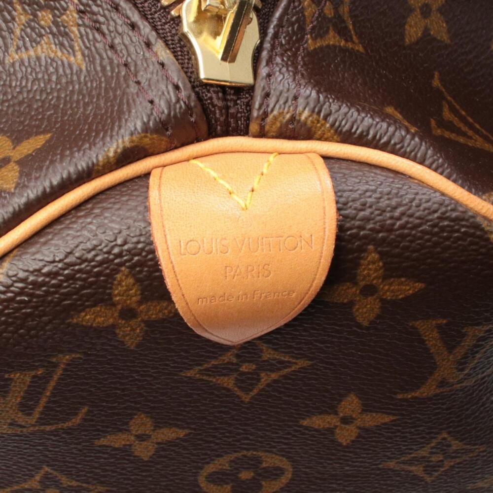 LOUIS VUITTON Authentic Brown Monogram Leather Keepall 45 Boston Bag - Picture 4 of 8